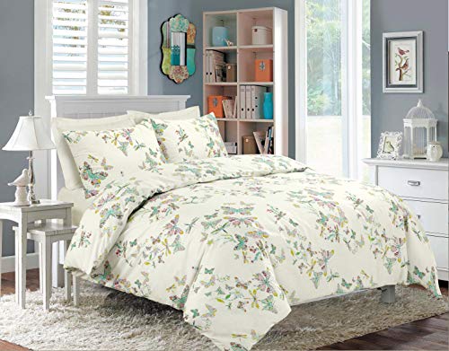 ARI Traders - Juego de Funda de edredón y Fundas de Almohada (polialgodón), Fancy Butterfly, Suelto