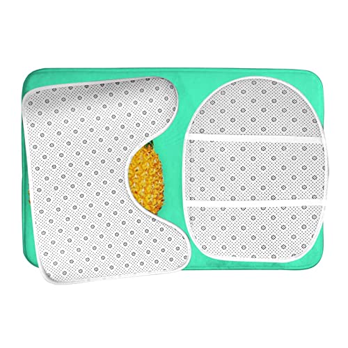UBINYSS Badematte + Konturmatte + Toilettendeckelbezug, leckere Ananas 3 Stück Badematte Set, mit rutschfester Klebeunterseite – Bild 7