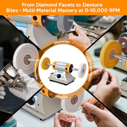 Jewelry Polisher Versatile Polishers & Buffers for Bench Grinder - Ideal for Jewelry Polishing and Finishing Jobs,With 6 Cloth Wheels, 2 Abrasive Fiber Wheels, Safety Glass, Polish Compound