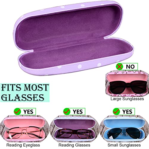 Image of ADBGV Cute Stylish Hard Shell Eyeglasses Cases Protective Case Storage Box With Glasses Cloth Eyeglass Strap for Girl Teen