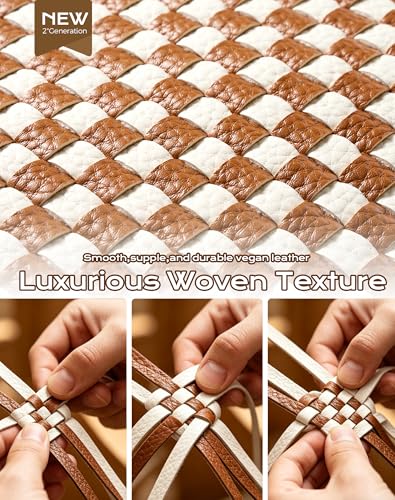 Trendy Woven Checkered PU Leather Bag