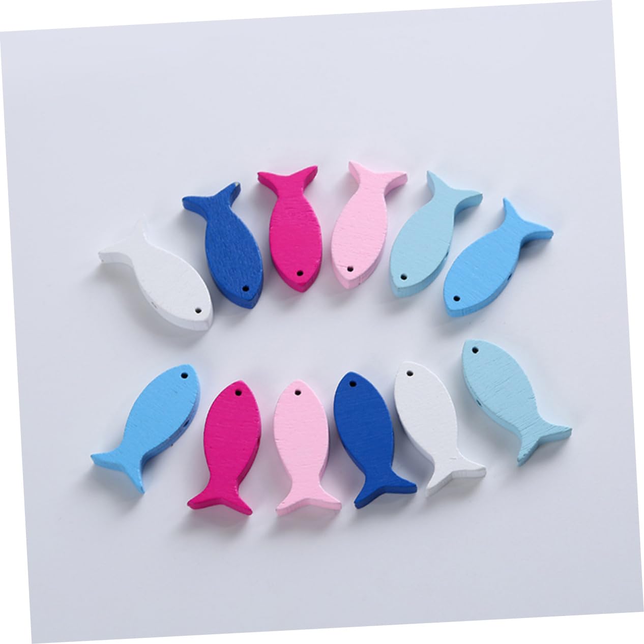 Amazon.co.jp: RORPOIR Diy木製魚オーナメント 100個セット 室内装飾用