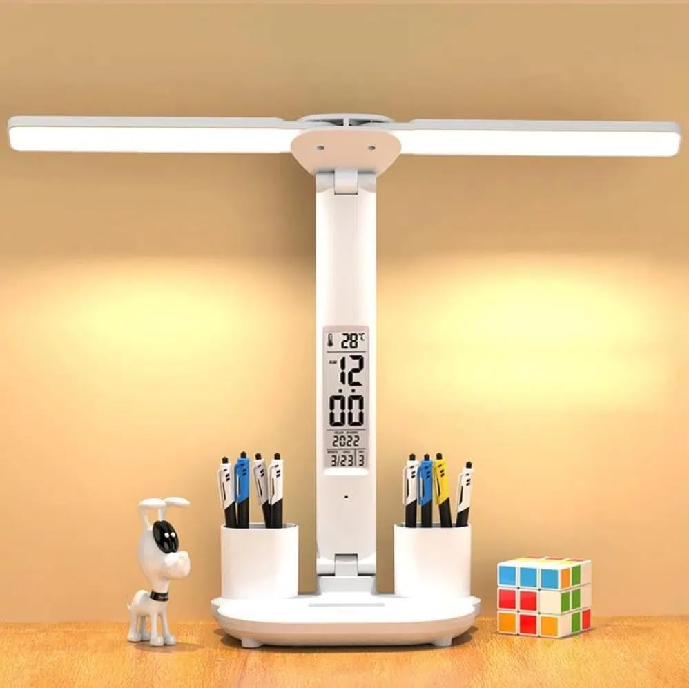 Coverzone Katlanabilir LED Masa Lambası Dijital Ekranlı Saat…