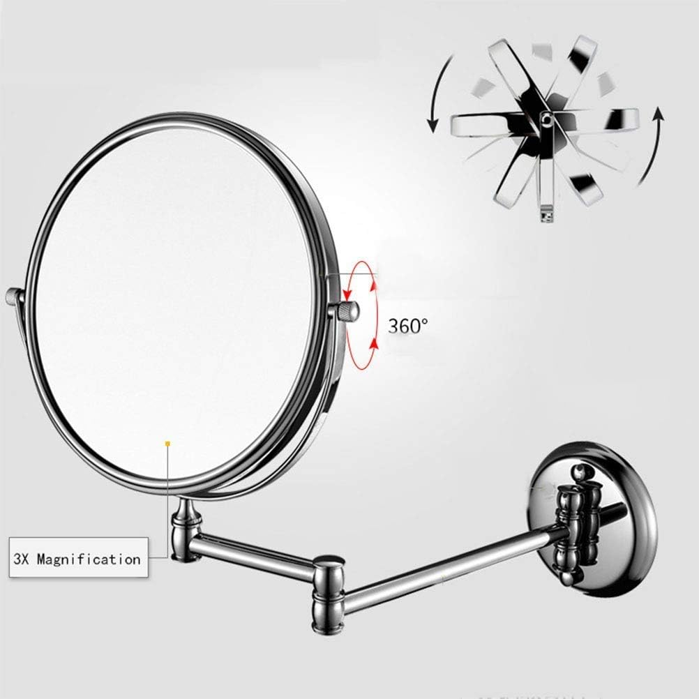 Wall Mounted Makeup Mirror with 3X Magnification Makeup Mirror for Bathroom 360 Degree Swivel Rotation(6In)