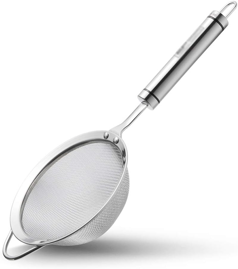 Cordless kettle Mesh Strainer Premium Stainless Steel Fine Mesh Food Strainer Kitchen Colander with Handle, Silver Electric Kettle (Size : 10cm)