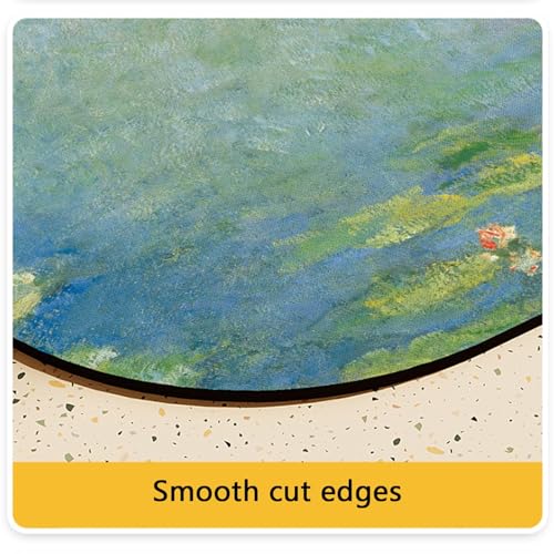 Tapis de sol ovale bleu moderne avec illusion 3D