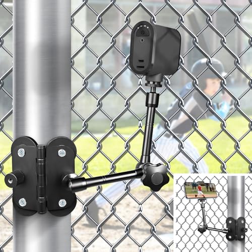 Magnetic Camera Fence Mount Post Mount for Mevo Start/GoPro/Insta360/DJI OSMO Pocket 3/iPhone Two 1/4 Threaded Points Camera Magnet Holder for Game Changer Recording Baseball Softball Tennis Games