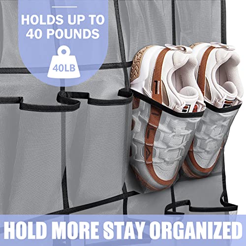 Over The Door Shoe Organizers 35 Mesh Pockets Hanging Shoe Organizer Shoe Rack For Closet Entryway Bedroom Bathroom Pantry Shoe Holder For Men Sneakers, Women High Heeled Shoes, Flip Flops Gray #TOP4