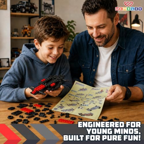 Image of Wembley Race Mechanic Series-201 PCS | Pull-Back Formula Racing Car Building Blocks Set | STEM Construction Toy for Kids 3+ Years | Educational Model Car Building Kit | Ideal Gift for Boys & Girls