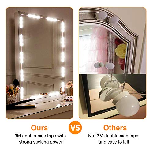 Led Vanity Mirror Lights - Hollywood Style 60 LED Vanity Make Up Light, Ultra Bright White LED Mirror Lights with Dimmable Touch Control for Makeup Vanity Table & Bathroom Mirror (Mirror Not Include)