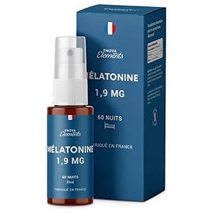 MÉLATONINE 1,9MG SPRAY | Endormissement, Sommeil, Jetlag | Complement Alimentaire pour Dormir 100% Naturel | 60 nuits de Sommeil | Goût Fruits Rouges | Fabriqué en France