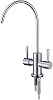 Water Filter Faucet Double Water Outlet 2 Handles Pure Faucet Stainless Steel Brushed-A