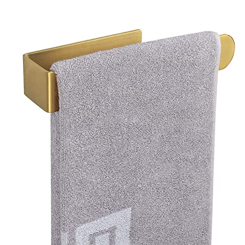 NearMoon Handtuchhalter/Handtuchring, starker Halt, selbstklebend, Badezimmer-Handtuchstange, dicker Edelstahl-Handtuchhalter, klebriger Handtuchhalter, moderner Stil, kein Bohren (gebürstetes Gold) Cover