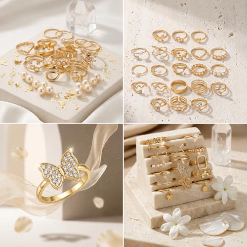 Image of Mystery Jewelry Jar Bundle - 65 - 70 premium quality Jewelry Box for Women Gift Set, Unique Birthday Gift for Her (earrings - rings - gold necklace stack - gold bracelet stack - anklets - waist chain