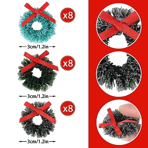 24Pcs Mini Ghirlanda di Natale Artificiale