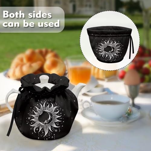 Image of Gothic Sun Tea Cozy Kettle Dust Cover Large Tea Cosy Portable Easy to Clean Tea Pot Dust Cover Insulated Tea Cosy for Hotel Thicken Kettle Dust Cover for Kitchen, CZA18