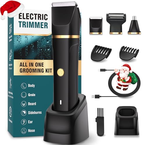 Afeitadora Corporal Masculina, 3 en 1 Depiladora Corporal Hombre, Maquina Depilar Hombre para Axilas, Pecho y Pierna, Base Recarga USB, Recortadora Corporal Hombre, IPX7 Recortadora de Barba Hombre