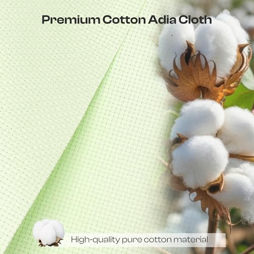 Image of Caydo Large Aida Cloth, 14 Count Light Green Cross Stitch Fabric for Craft Embroidery, Handmade Needlework, DIY Handicrafts(28x19 inch)