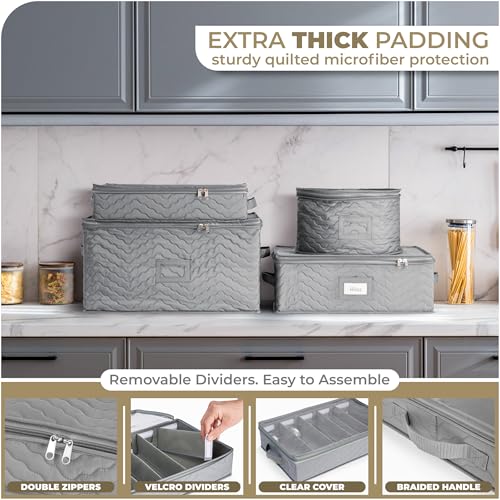 Sorbus STRG-CUT-GRY Flatware & Utensil Storage - Gray Fabric Chest Box For Storage And Organizing Utensils, Silverware, Flatware, Cutlery - Silverware Organizer Container thumb #5
