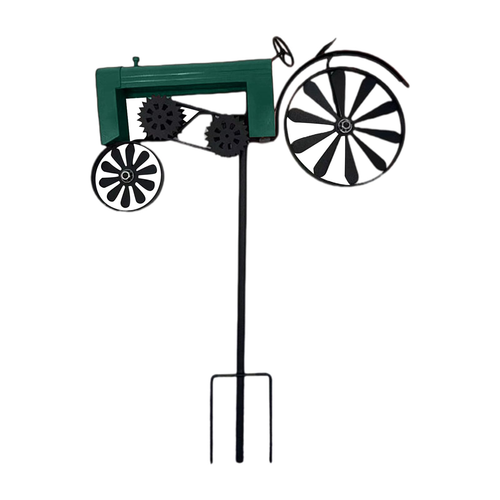 Thoanby Green Garden Windmill,Antique Iron Tractors Windmill Spinner Ground Stake Handcraft Garden Farm Decoration With Rotating Wheels For Landscape