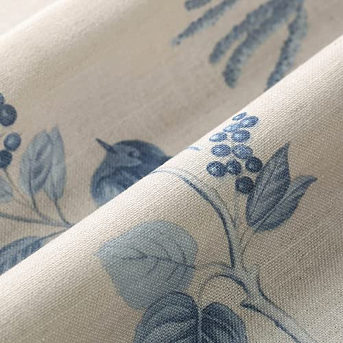 Vogol Plant Pattern Valance, Rustic Country Printed Curtains For Living Room, Blue Top Pocket Window Valances For Dining Room, Farmhouse, One Panel, W52 X L18 #TOP6