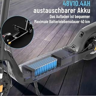 JOYOR E-Scooter mit Straßenzulassung C10E, 48V10,4AH Austauschbarer Akku, 500W Motor, E Roller Reichweite 30-40 Kilometer, Faltbarer Elektroroller