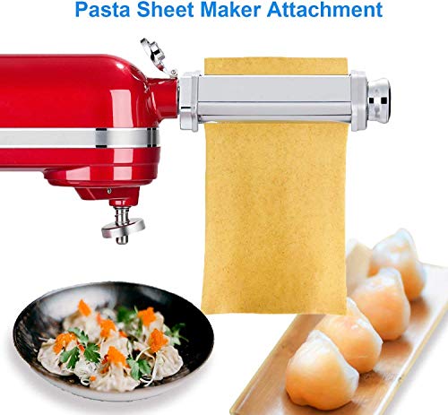 Pasta maker Attachment for KitchenAid Stand Mixers, Included Pasta Sheet Roller, Spaghetti Cutter and Fettuccine Cutter, 3Ps Pasta Maker with Stainless Steel Accessories