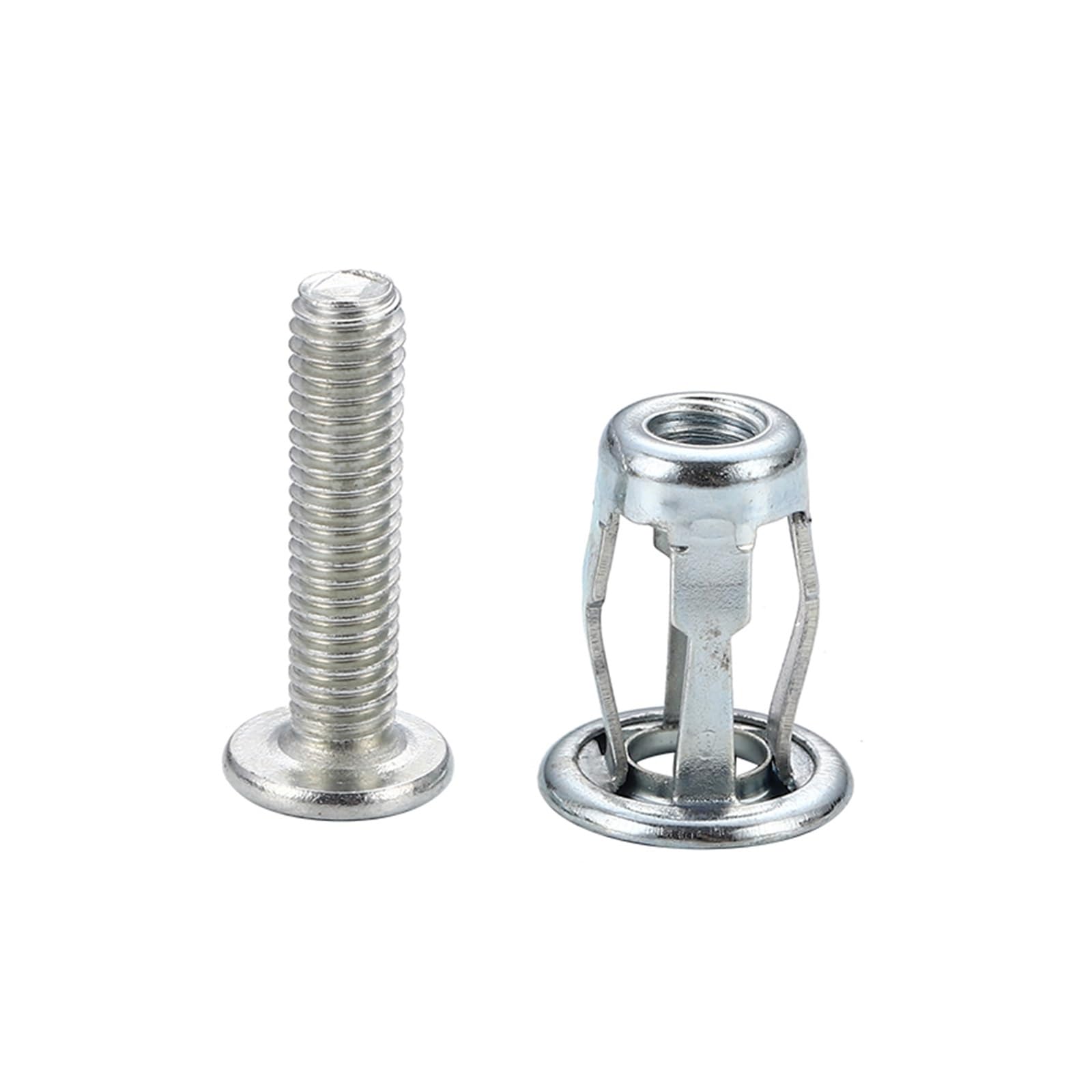 15 sztuk M4 M5 M6 M8 Płatek Nity Śruby Blokujące Nakrętki Zestaw Zestaw Stalowy Pusty Żelazo Aluminiowe Nit Płytka Śruba do Tablicy Rejestracyjnej Samochodu (Kolor: Srebrny, Rozmiar: 15 sztuk M6)