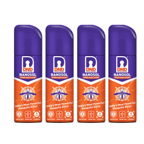 Image of DND Nanosol Flying Insect Killer | Mosquito Repellent Aerosol Spray | Instant Kill Action | 12 hrs Protection | Pack of 4-32g (50ml) Each