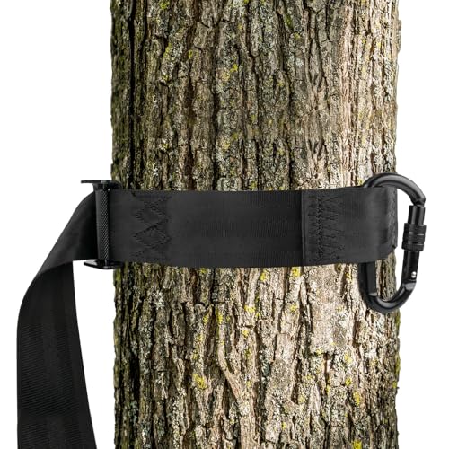 Dimakung Quick-Connect Tree Strap for Hunter Safety System, Climbing Tree Stand Hunting Harness Belt with Safety Carabiner, Outdoor Hunting Equipment Accessories