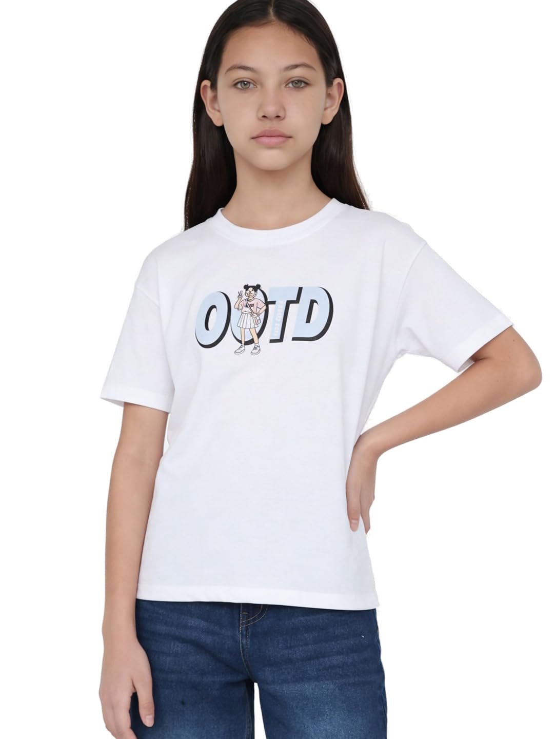 アイドル LESSERAFIM GR8 COLLABORATION T-SHIRT XL Buy Max Girls Printed Oversized T-Shirt (White_8-9 Y) at Amazon.in