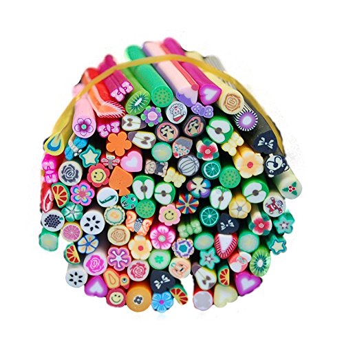 Warm Mädchen 100 PCS/Set 3D Nail Art Canes Stick Rods Polymer Clay Aufkleber Nagel Dekoration für Acryl UV-Gel Maniküre Set Cover