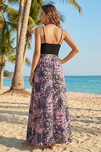 Image of Newshows Women's 2026 Lightweight Summer Wedding Guest Beach Vacation Casual V Neck Split Flowy Maxi Dress