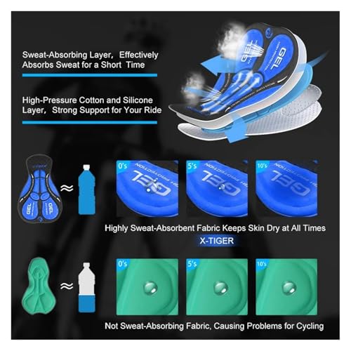 Calzas ciclismo con almohadilla gel 5D transpirables hombre miniatura 5