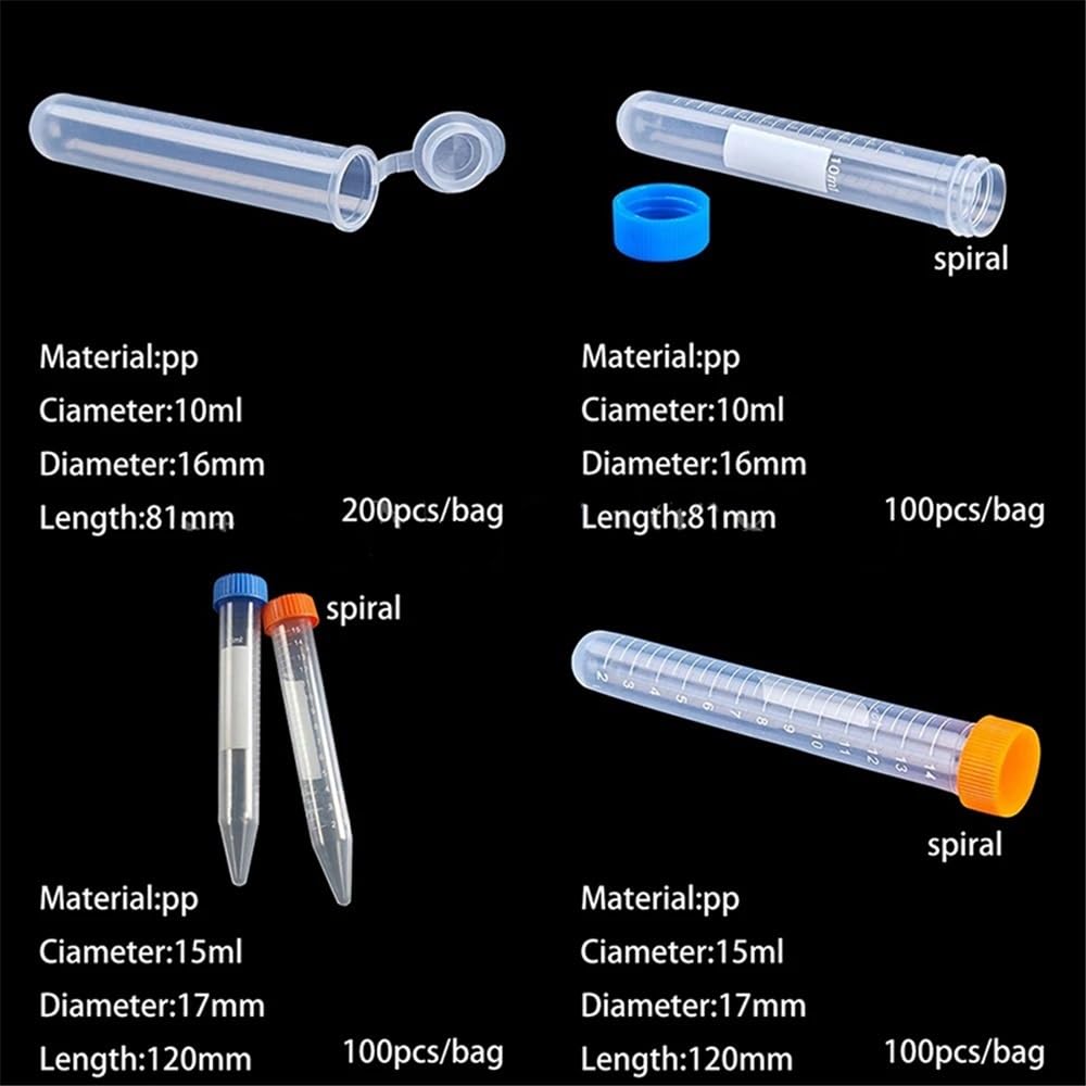Tubo de centrífuga de plástico for laboratorio, tamaño 0,1-100 ml, vial, rosca y tapas, recipientes de laboratorio(50mL round 50pcs)