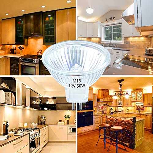 Sevici Mr16 Halogen Bulb 50W 12V 2 Pin Gu5.3 Base 36° Beam Angle 2700K Warm White Mr16 Bulb Dimmable With Clear Glass Cover For Landscape, Track, Fiber Optic, Desk Lamp 6 Pack #TOP7
