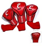 Team Golf NCAA Cincinnati Bearcats Contour Golf Club Headcovers (3 Count) Numbered 1, 3, & X, Fits Oversized Drivers, Utility, Rescue & Fairway Clubs, Velour lined for Extra Club Protection