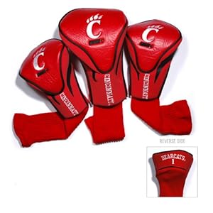 Team Golf NCAA Cincinnati Bearcats Contour Golf Club Headcovers (3 Count) Numbered 1, 3, & X, Fits Oversized Drivers, Utility, Rescue & Fairway Clubs, Velour lined for Extra Club Protection