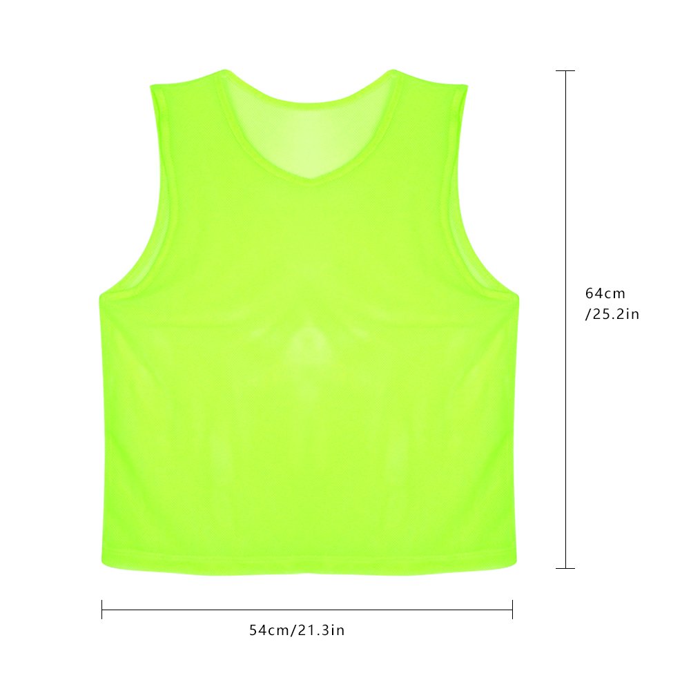 SIXRUN Confezione da 12 Gilet da Allenamento in Rete Gilet da Calcio Maglie Traspiranti per Adulti per Sport di Squadra con Design Ampio Ad Asciugatura Rapida