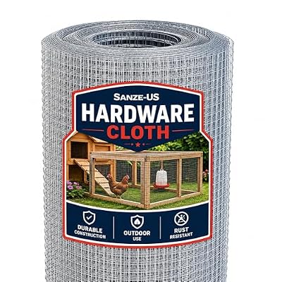 Hardware Cloth,1/4inch 48inx100ft 23 Gauge,Double-Layer Hot-Dip Galvanizing After Welding,Chicken Wire Fence Wire Mesh Fence Poultry Netting Garden Fence Tree Guard Wire Fence Rolls