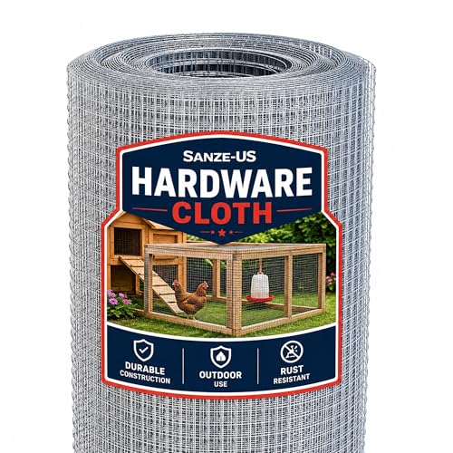 SANZEUS Hardware Cloth 48in x 100ft 1/2in Mesh 19GA Chicken Wire Fencing