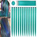 4.Fácil de usar. Extensiones de cabello liso con clip, cada una con un clip separado.