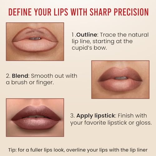 Image of INSIGHT Color Rich Lip Liner| Intense Pigment| Enriched with Jojoba Oil & Vitamin E| Defines, Shapes & Nourishes Lips | Long-Lasting |Burning Ruby -1.5g