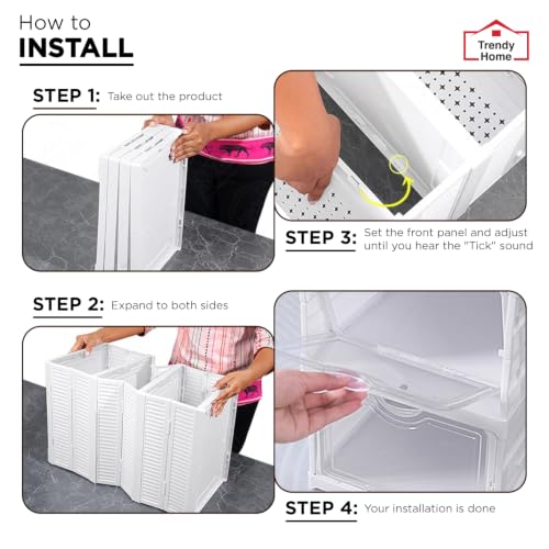 Image of Senego Trendy Home 3-Layer Foldable Cabinet Storage Organizer, White