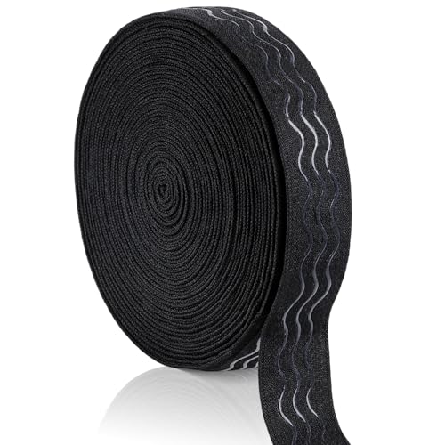 1" Elastic Silicone Gripper Tape Grip Elastic for Sewing Non Slip Silicone-Elastic with Grip Waistband Grips for Pants Clothing Sewing Wig Making Accessories 3Yards