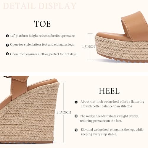 Image of VICKI.VICKI Women's Platform Sandals Wedge Ankle Strap Open Toe Sandals