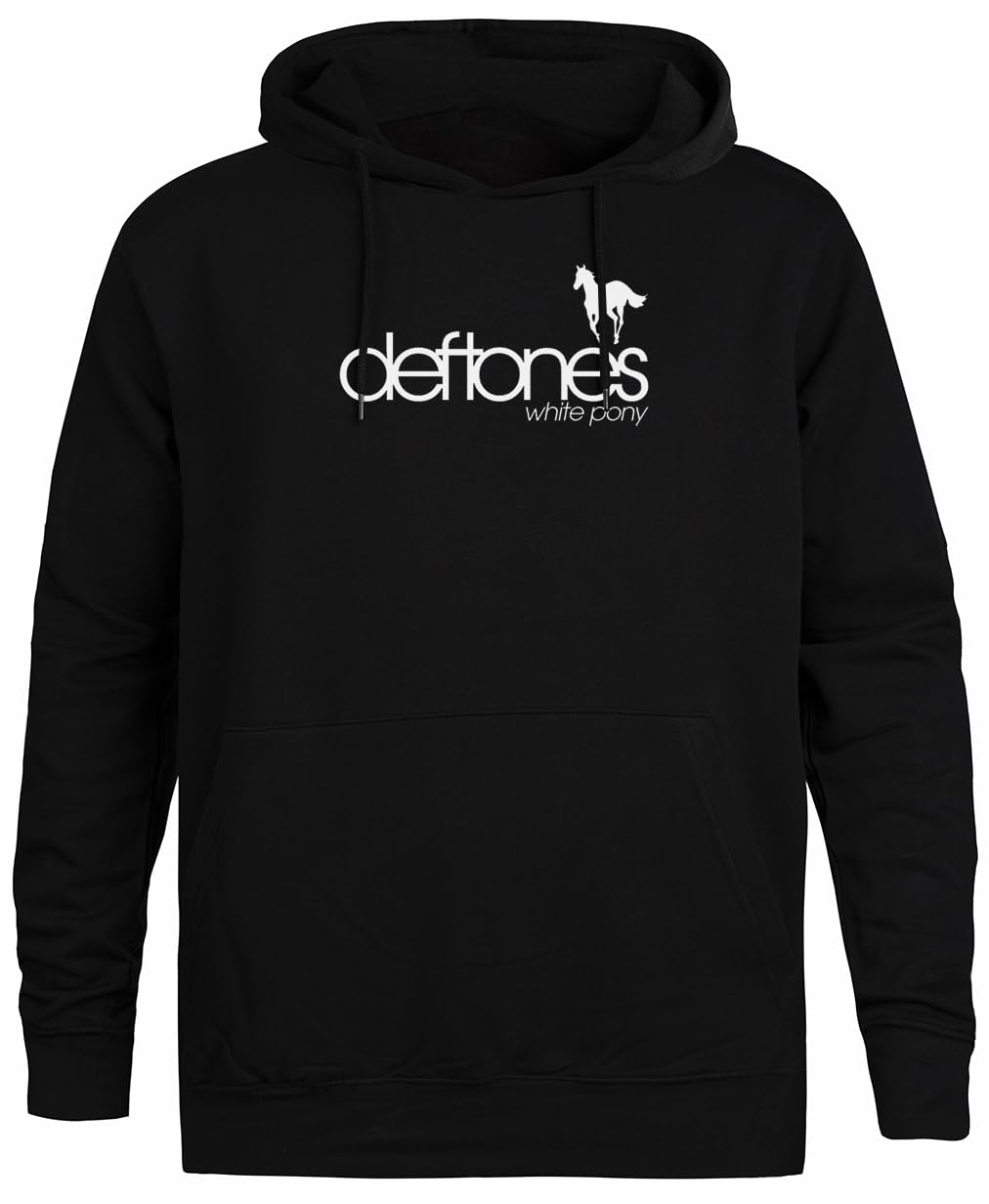 White Pony Schwarzer Kapuzenpullover Unisex Hoodie