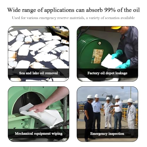 Image of 30 PCS Spill Absorbent Pads, 15 inch x 20 inch Premium Oil Absorbing Mats for Absorbing Protecting Garage Basement, White Reusable Absorbing Heavy Weight Oil-Only Absorbent Mat Pad