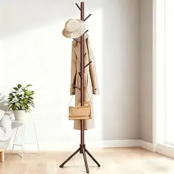 40 * 29 * 176cm Cabideiro, Cabideiro Vertical para Quarto, Mancebo Bolsa Pendurada, Mancebo, Cabide de Pé Livre com 8 Ganchos