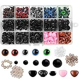 🐻【Verschiedene Größen】 5 verschiedene Größen der Sicherheitsnase im Bereich von 6 bis 14 mm (0,23 bis 0,55 Zoll) und 2 verschiedene Größen für die Sicherheitsnase 9 * 11 mm (0,35 * 0,43 Zoll) und 9 * 12 mm (0,35 * 0,51 Zoll) Unterlegscheibe Durchmesser: 10 ~ 12 mm, verschiedene Größen und Farben, erfüllen alle Ihre Anforderungen.